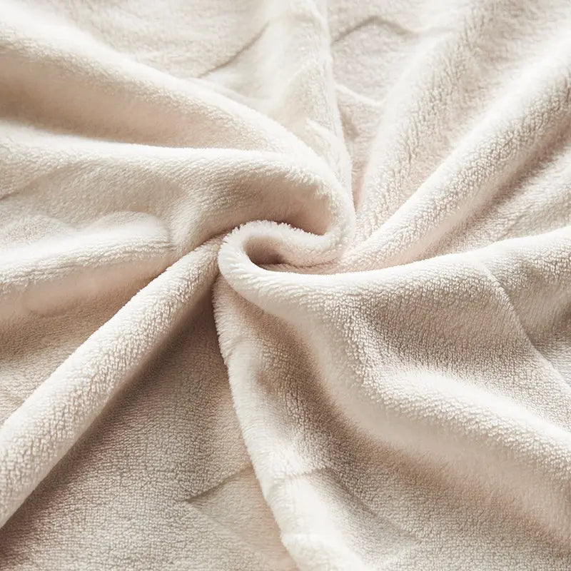 ☁️ Embroidered Milk Fleece Throw Blanket, Soft Single‑Layer Sofa & Bed Blanket, Cozy Home Gift