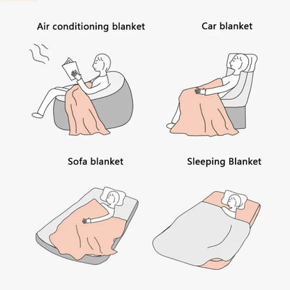 ☁️ Embroidered Milk Fleece Throw Blanket, Soft Single‑Layer Sofa & Bed Blanket, Cozy Home Gift